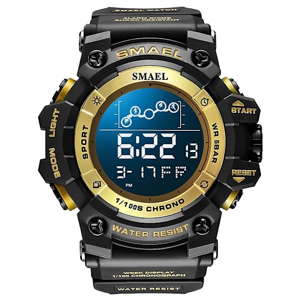 Sma 8082 Multifunktionell Timing Watch Vit Blå Pulver Gold