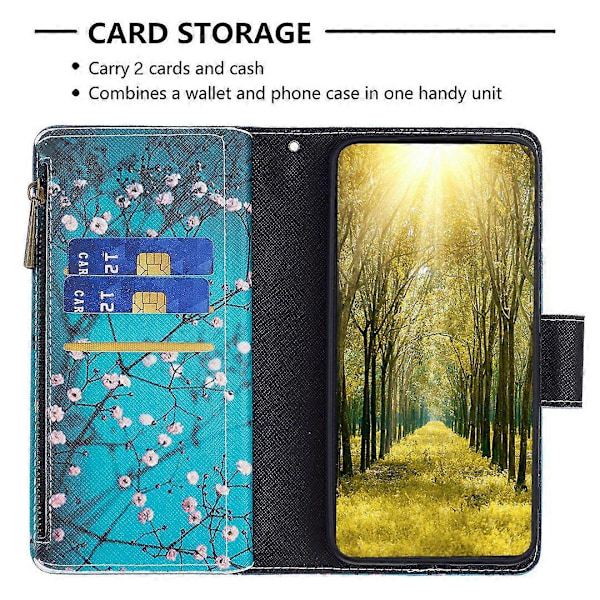 BF03 Lynlåspung i PU-læder med mønstertryk til Xiaomi Redmi Note 13 Pro 5G/Poco X6 5G Multicolor Plum Blossom