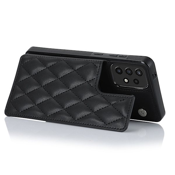 För Samsung Galaxy A52 4g / 5g / A52s 5g Rfid-blockerande phone case Korthållare Läder+tpu Kickstand cover Black