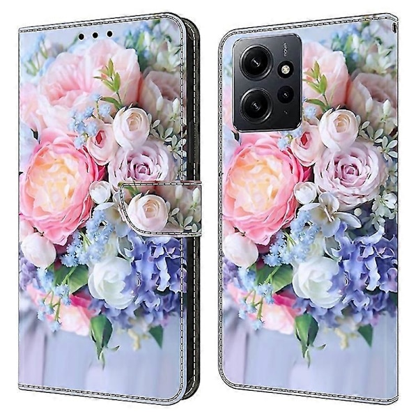 För Xiaomi Redmi Note 12 4G Skal Stöttåligt Mobilskal Läder Flip Plånboksfodral Multicolor Style M