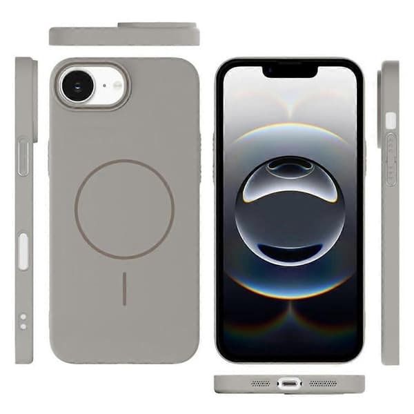 For iPhone 16e Deksel Kompatibelt med MagSafe Slim PC Telefon Bakdeksel Multicolor Titanium Grey