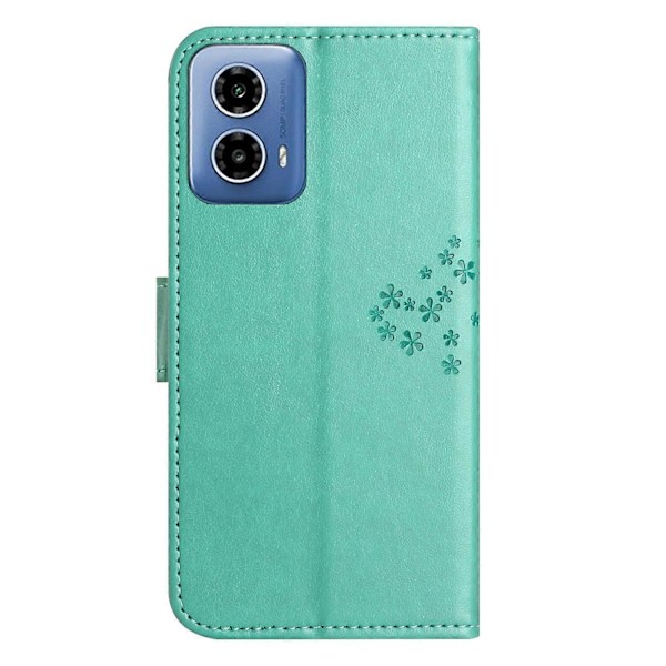 Til Motorola Moto G35 5G Etui PU Læder Ugle Træ Præget Tegnebog Telefon Cover Multicolor Style C