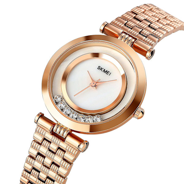Skmei 1784 Kvarts Klokke med Rund Skive Uten Skala for Damer Rose Gold
