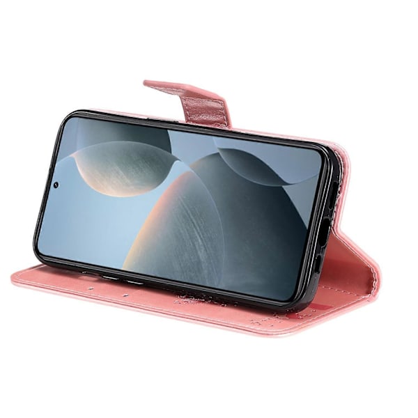 KT Imprinting Flower Series-3 Fodral till Xiaomi 14T Katt Träd Mönster Flip Läder Telefonskal Multicolor Style L