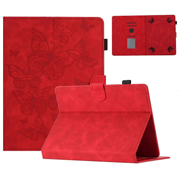 7-tums Tablet PU Läder Ställ Fodral Fjäril Tryckt Korthållare Tablet Skydd Multicolor Style D
