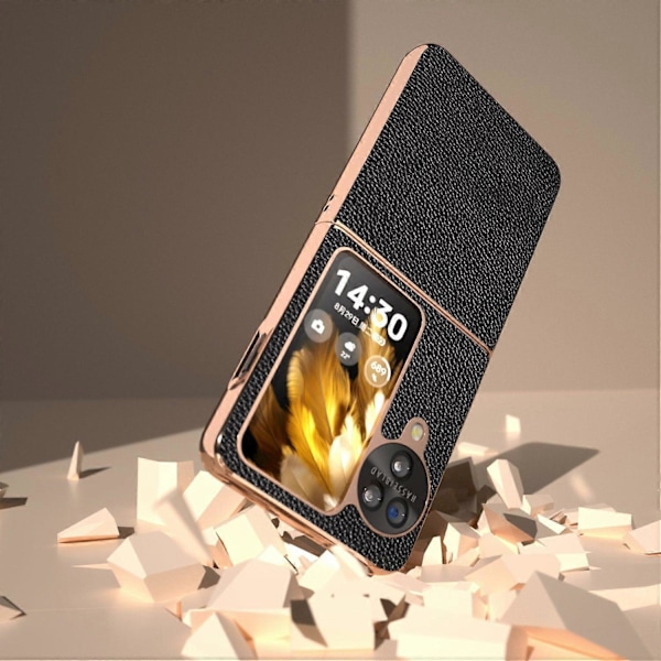 För Oppo Find N3 Flip 5G Skal Äkta Läderbelagt PC-Telefonfodral Multicolor Style D