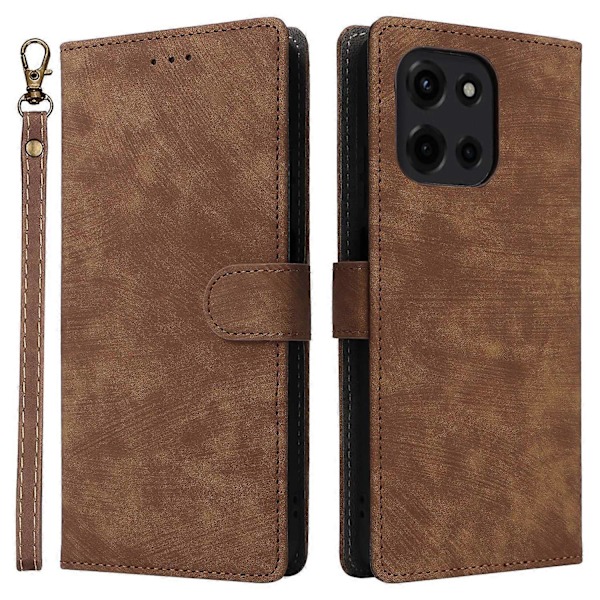 Til Motorola Moto G 5G (2025)/Moto G (2025) 5G Wallet Case RFID-blokering PU Læder Cover Stand View Multicolor Brown