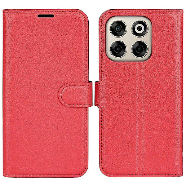 Til ZTE Blade V70 Etui Litchi Tekstur Stødsikkert Læder Wallet Telefon Cover - Grøn Multicolor Red