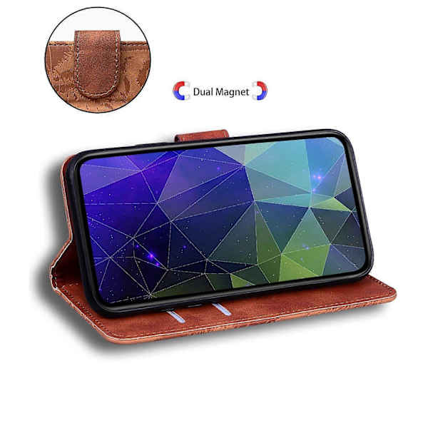 Til Samsung Galaxy A06 Etui Tiger Prægning Læder Wallet Telefon Cover Multicolor Style D