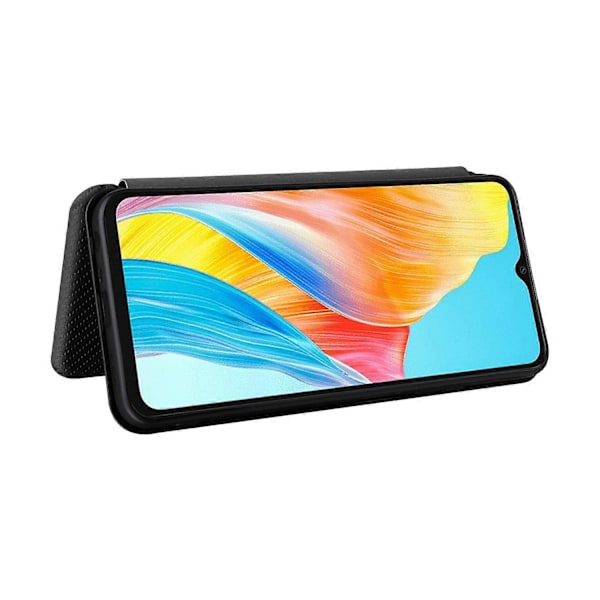 Læderetui med stativ, kortslot og kulfibertekstur til Oppo A38 4G Multicolor Style A