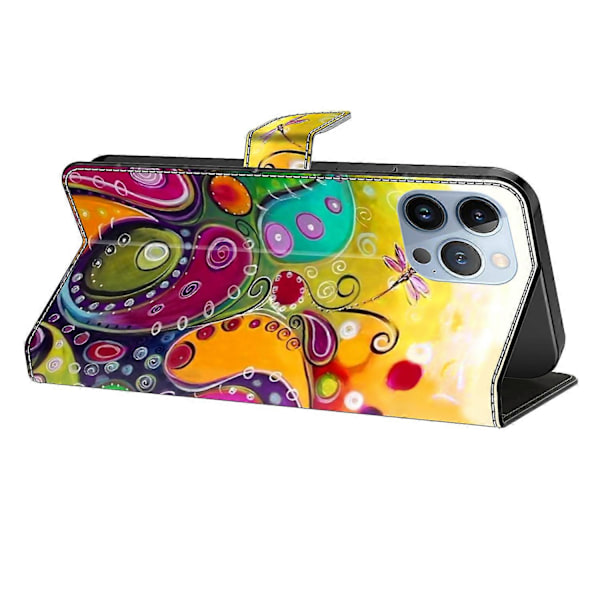 PU læder flip cover til iPhone 16 Pro Max med ståfunktion Multicolor Style J