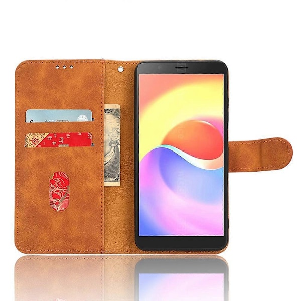 ZTE Blade A32 PU-nahkakotelo lompakko ihonmyötäinen tuntuva jalustakotelo puhelimen suojus Multicolor Style E