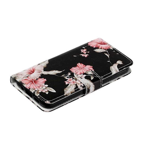Mönstertryckt PU Läder Mobiltelefon Skyddsfodral för iPhone 13 6.1 tum Multicolor Style B