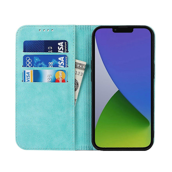 iPhone 15 Plus PU-nahkainen puhelinkotelo, kaksivärinen liitos, naarmuuntumaton, jalustallinen lompakkokotelo Multicolor Style D