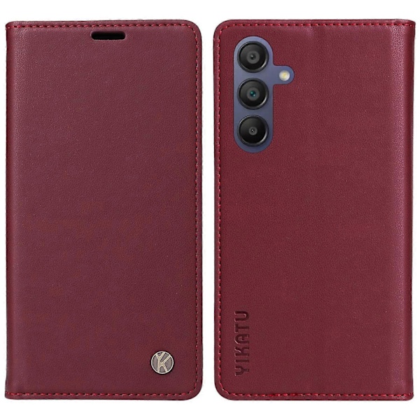 YIKATU YK-001 Fodral för Samsung Galaxy A26 5G/A16 4G Ställ Läder Telefonskal Stark Stängning Multicolor Wine Red