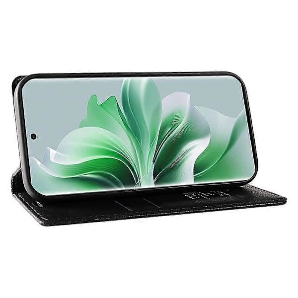YIKATU YK-006 Mobilskal för Oppo Reno11 5G, Litchi-texturerat PU-läder, Ställ, Plånboksfodral Multicolor Navy Blue