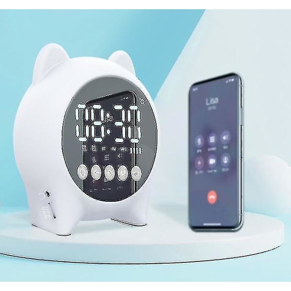 Väckarklocka Bluetooth högtalare, trådlös Bluetooth o Bärbar hemsmart väckarklocka-högtalare blue