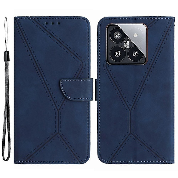 Til Xiaomi 14 Etui Læder Hud-berøring Anti-ridse Pung Telefon Cover Multicolor Style F