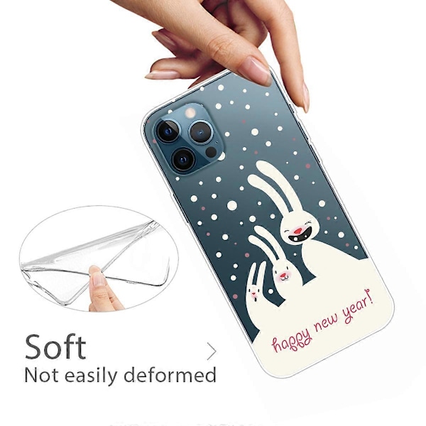 iPhone 16 Pro -kuori, jouluaiheinen pehmeä TPU-puhelinkuori - Orava Multicolor Rabbits