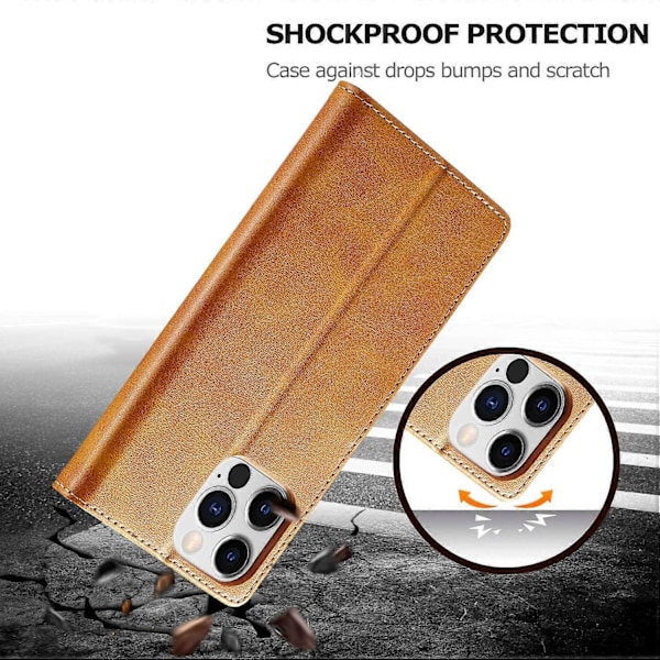 LC.IMEEKE Pung Etui til iPhone 15 Pro Max Kalvetekstur Foldbart Stativ PU Læder Flip Cover Multicolor Style B