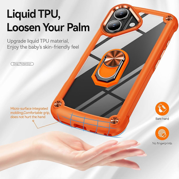 Skal till iPhone 16 Plus med linsskydd i legering, PC+TPU, stativ Multicolor Style H