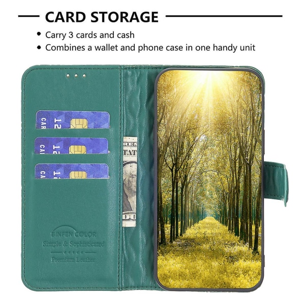 För Motorola Moto G84 5g Case Plånbok tryckt cover Green