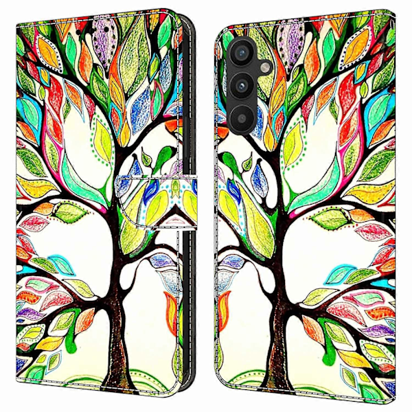 Til Samsung Galaxy A34 5G Etui Mønster Trykt Beskyttende Cover TPU+PU Læder Flip Telefon Etui Multicolor Style J