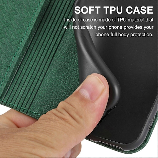 För iPhone 15 Plus Fodral Splitsad PU Läder Ställ Plånboksfodral med Rem Multicolor Style B