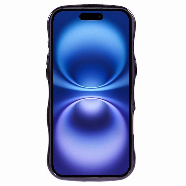 Deksel til iPhone 16 Plus, krøllete ramme, TPU-deksel, leopardprint med glitter Multicolor Style F