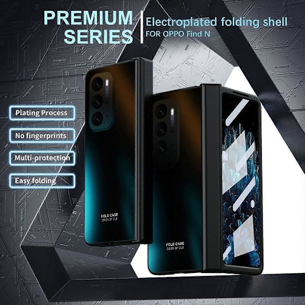 Hårdt PC Telefoncover til Oppo Find N Stødsikkert Beskyttende Telefonskal Cover med Skærmfilm Multicolor Style D