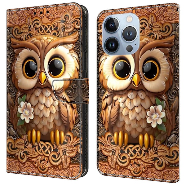 För iPhone 16 Pro Max Skal Mönstertryckt Skyddande Fodral TPU+PU Läder Flip Telefonfodral Multicolor Style I