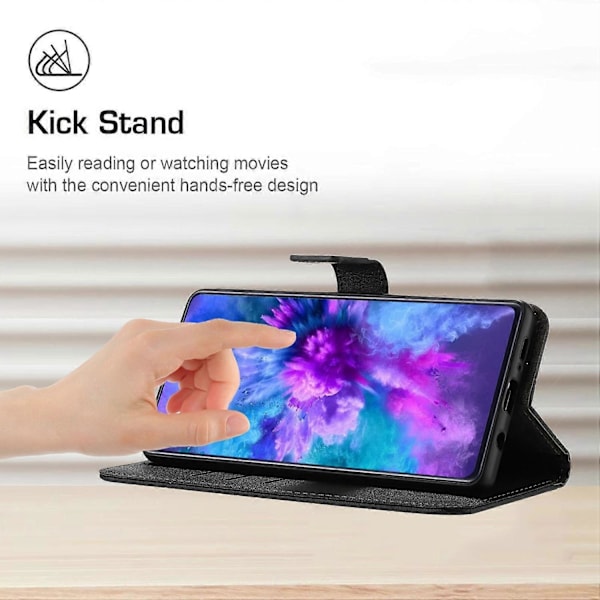HT06 Skal för Xiaomi 14 Anti-repa Präglat PU Läder Litchi Textur Smartphone Skydd Multicolor Style A