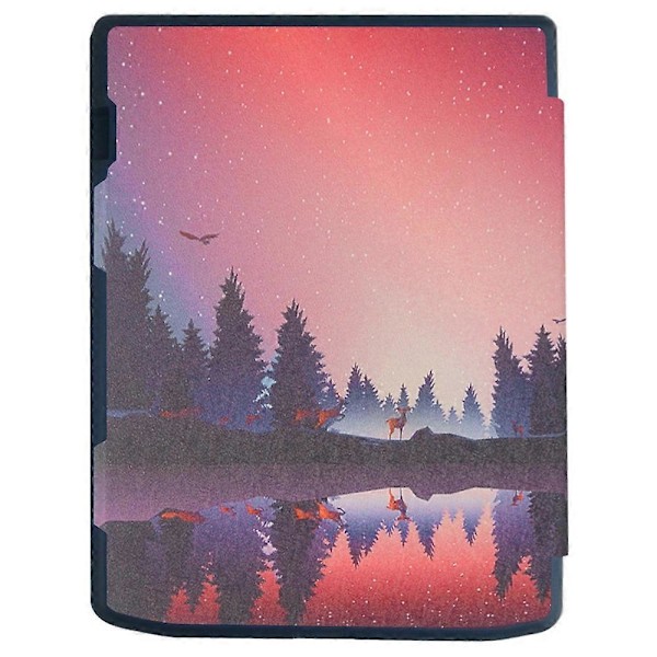 Til PocketBook InkPad Color 2/3 PB743 E-Reader Etui Mønstertryk PU Læder Flip Cover Multicolor Night