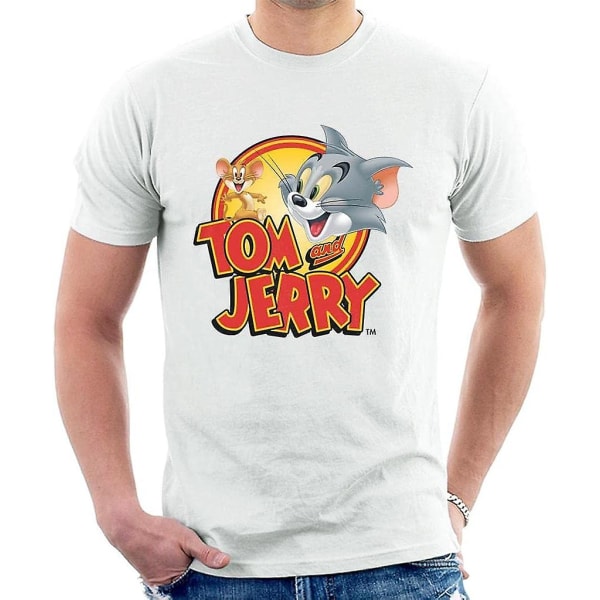 Tom And Jerry Inledningstitel Herr T-shirt -vuxen, 3xl White L