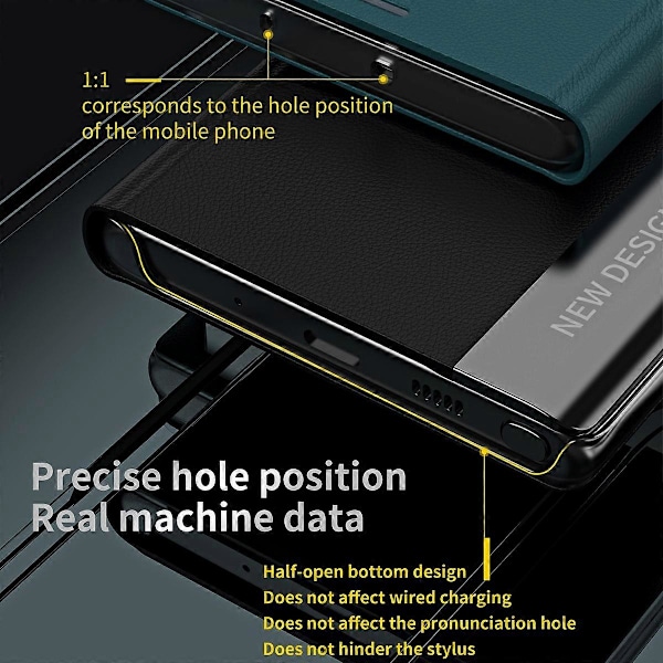 Til Samsung Galaxy A13 4G Etui Stativ PC Skal PU Læder Stødsikkert Telefoncover Multicolor Sapphire