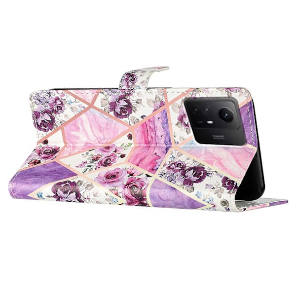 PU Læder Wallet Cover med Mønsterprint og Flip Stand til Xiaomi Redmi Note 12S 4G Multicolor Style E