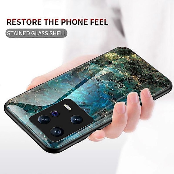 Xiaomi 13 5G Marmorikuvioinen Puhelinkotelo Karkaistu Lasi+PC+TPU Hybridisuojus Multicolor Style D