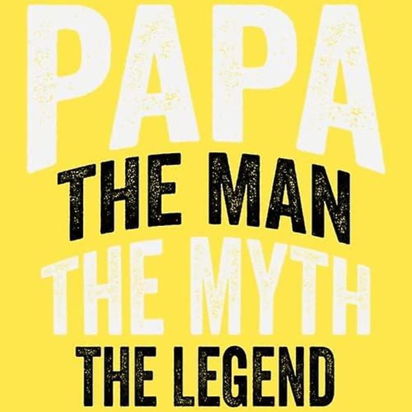 Papa Mies Myytti Legenda Paita - Graafinen Miesten T-paita Yellow L