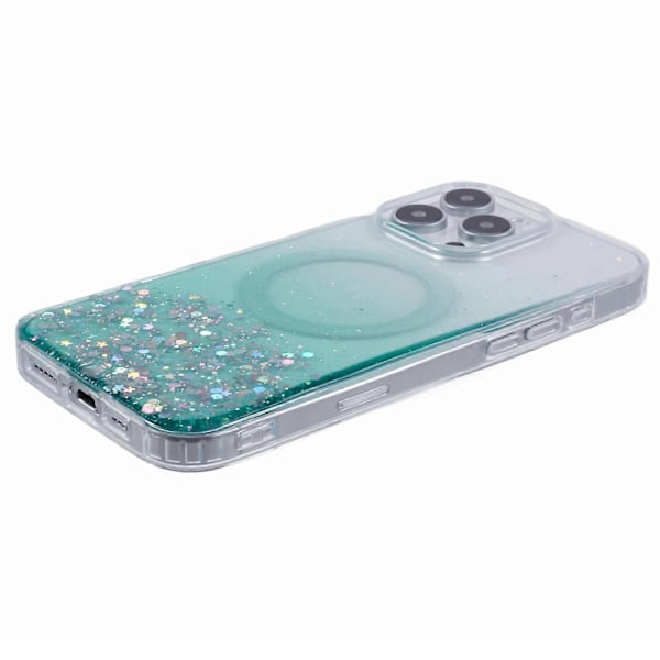 For iPhone 16 Pro Deksel Kompatibelt med MagSafe Sparkle Epoxy TPU+Akryl Telefondedeksel Multicolor Style E