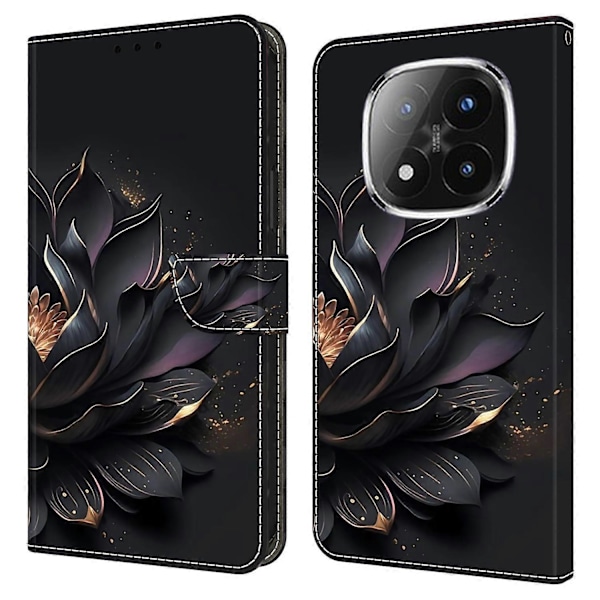 För Xiaomi Redmi Note 14 Pro+ 5G Fodral Magnetlås 3D Mönster Läder Plånbok Telefonfodral Multicolor Purple Lotus