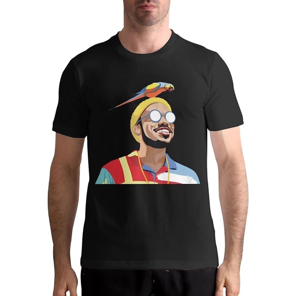 Anderson Paak Paita Miesten T-paita Rento Klassinen Lyhythihainen Toppi Aikuinen, S-3xl Black XL