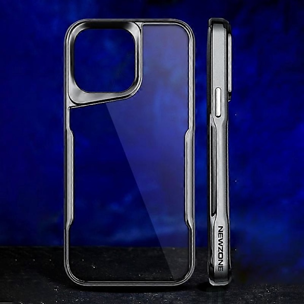 NEWZONE iPhone 15 Pro -kotelo, galvanointi TPU+akryyli, pudotuskestävä takakansi Multicolor Titanium Grey
