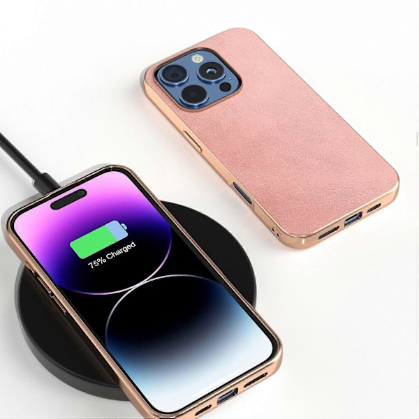 iPhone 16 Pro -kotelo, galvanointi, puhelinkuori, lehmännahkakuvio, PU+TPU-suojakotelo Multicolor Style B