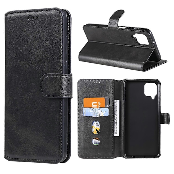 Klassisk Wallet Stand Flip Læder Telefon Cover til Samsung Galaxy A12