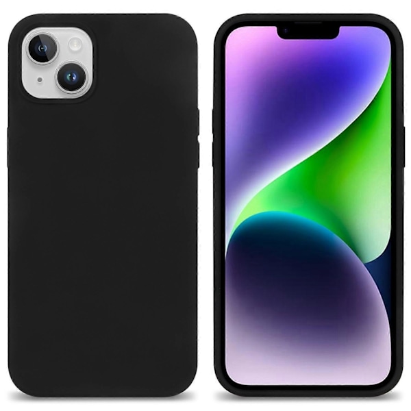 För iPhone 14 Plus Silkeslen Mjuk Touch Flytande Silikon Skal Fiberfoder Fallskydd Mobilskal Multicolor Style A