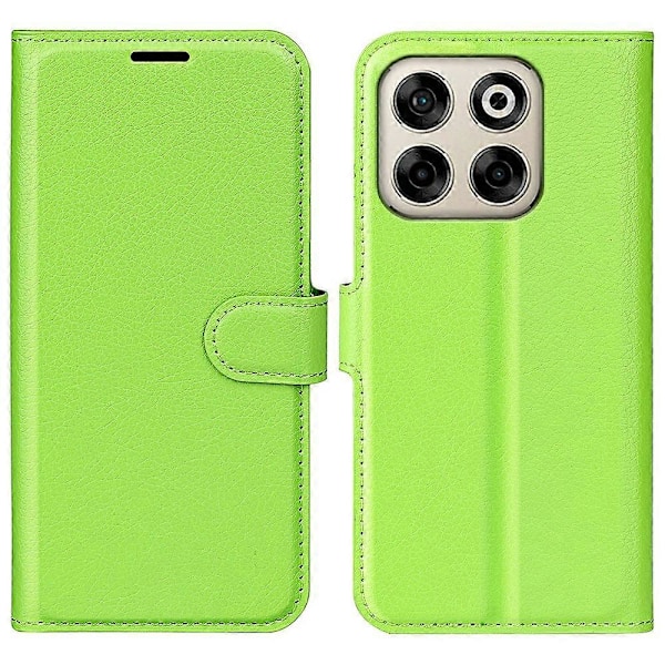 Til ZTE Blade V70 Etui Litchi Tekstur Stødsikkert Læder Wallet Telefon Cover- Multicolor Green