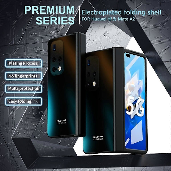 Telefondeksel for Huawei Mate X2 Hard PC Beskyttende Telefonskall Deksel med Skjermfilm Multicolor Style D