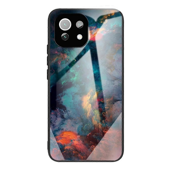Mönstertryckt Härdat Glas+TPU Skydd Hybrid Skal Fodral för Xiaomi Mi 11 Lite