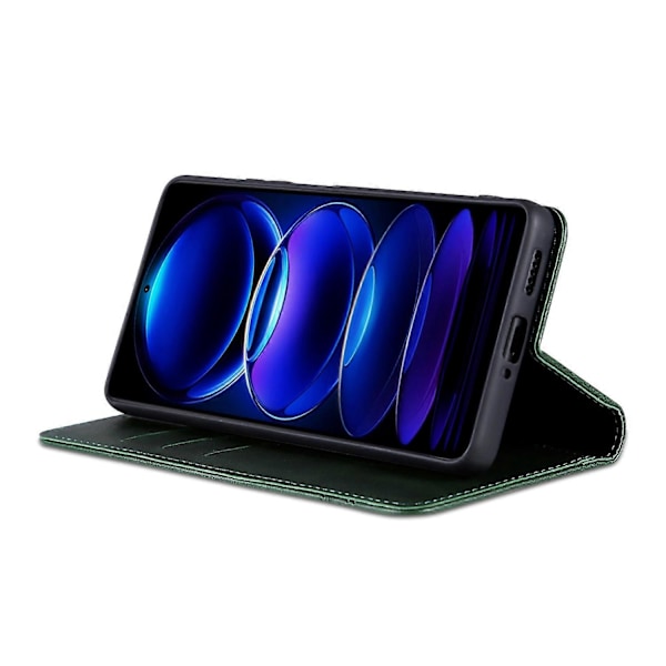 AZNS Samsung Galaxy A06 -kotelo, lehmännahkajäljitelmä PU-nahkainen lompakkokotelo- Multicolor Green