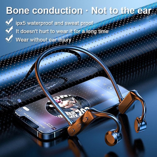Benledning Bluetooth hörlurar Trådlöst headset Sporthörlurar Vattentät Färg Obsidian Black